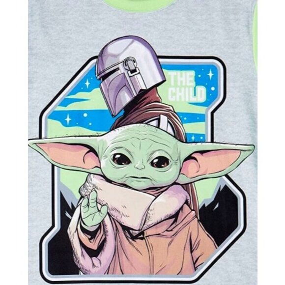Star Wars Yoda 2 Piece Flannel Fleece Pajama Set Child Size 6/7 - Picture 2 of 3